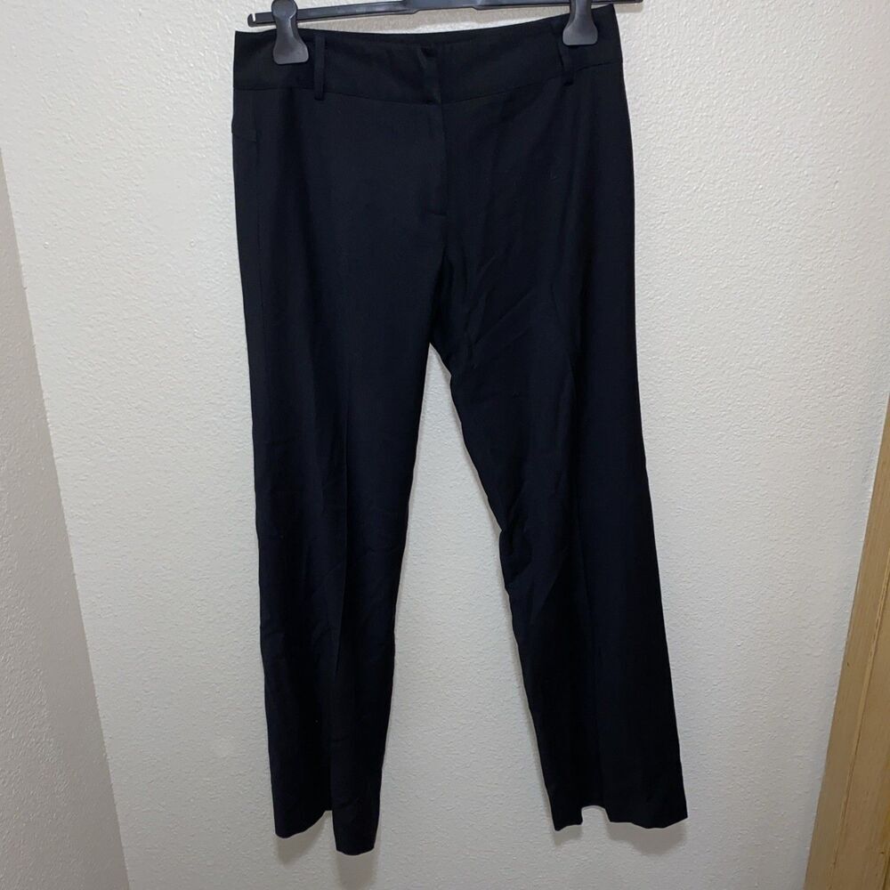 Shin Choi Women’s Pleated Dress Pants Size 8 Black Wool Blend Mid Rise